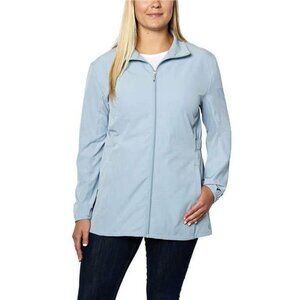 Hang Ten Womens Water Repellant Hybrid Jacket (Blue Fog, Large)